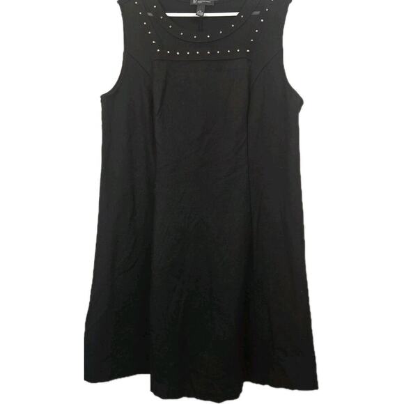 INC International Concepts Dresses & Skirts - INC Black Studded Neckline Sheath Dress PLUS 2X Moto Goth Side Zip WHIMSIGOTH